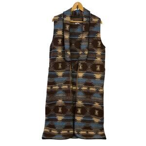 Bear Ridge Outfitters Vintage Duster Vest Jacket Medium USA Aztec Western 90s